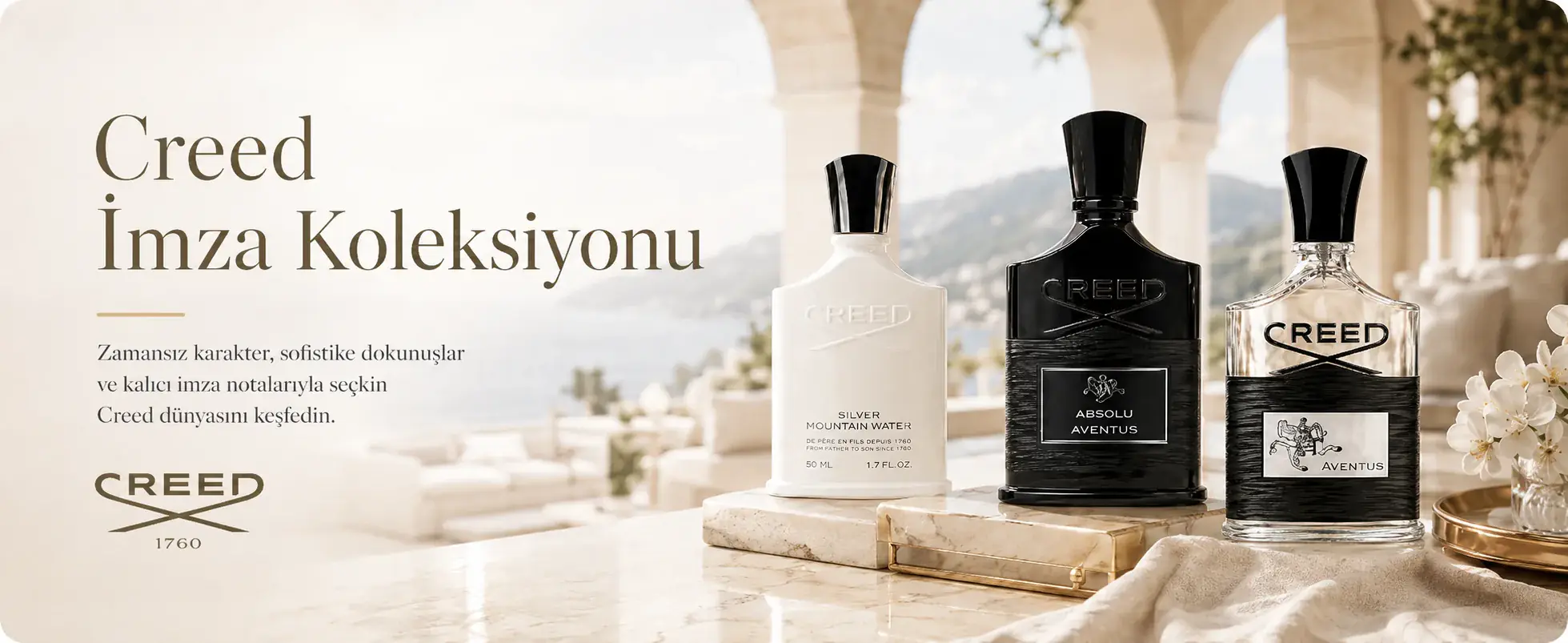 Creed İmza Koleksiyonu — zamansız karakter, sofistike dokunuşlar ve kalıcı imza notalarıyla seçkin Creed dünyasını keşfedin